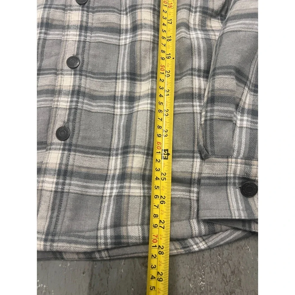 Wrangler Flannel Jacket Men Medium Gray Plaid Sherpa Lined Rugged Lumberjack NWT